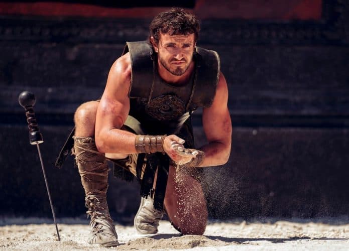 Lucius, interpretado pelo ator Paul Mescal, em Gladiador 2