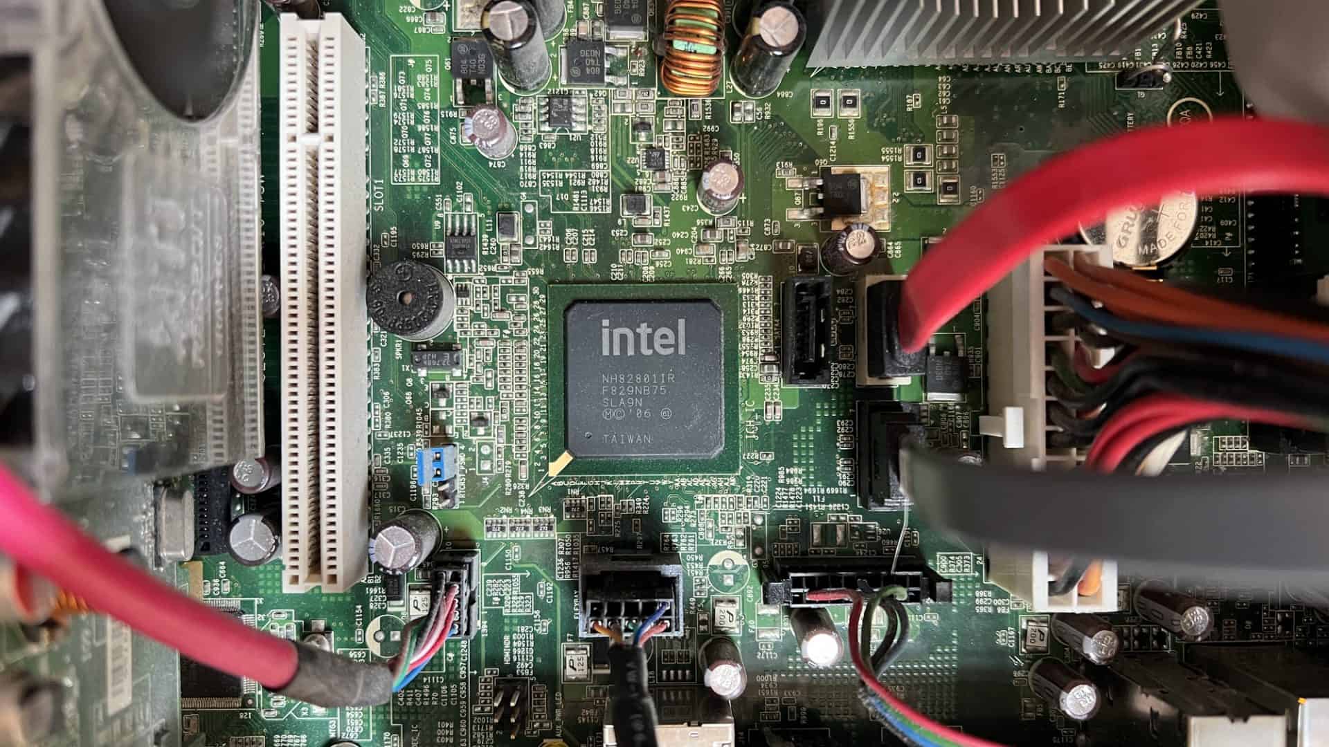 Close em um chip da Intel