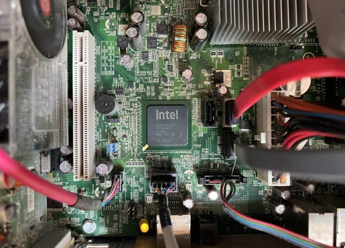 Close em um chip da Intel
