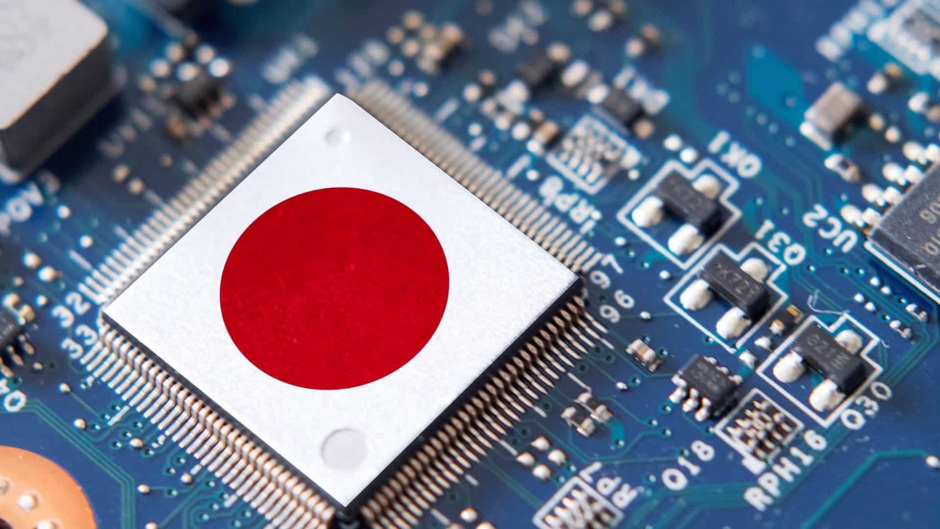 Chip com a bandeira do Japão desenhada em cima