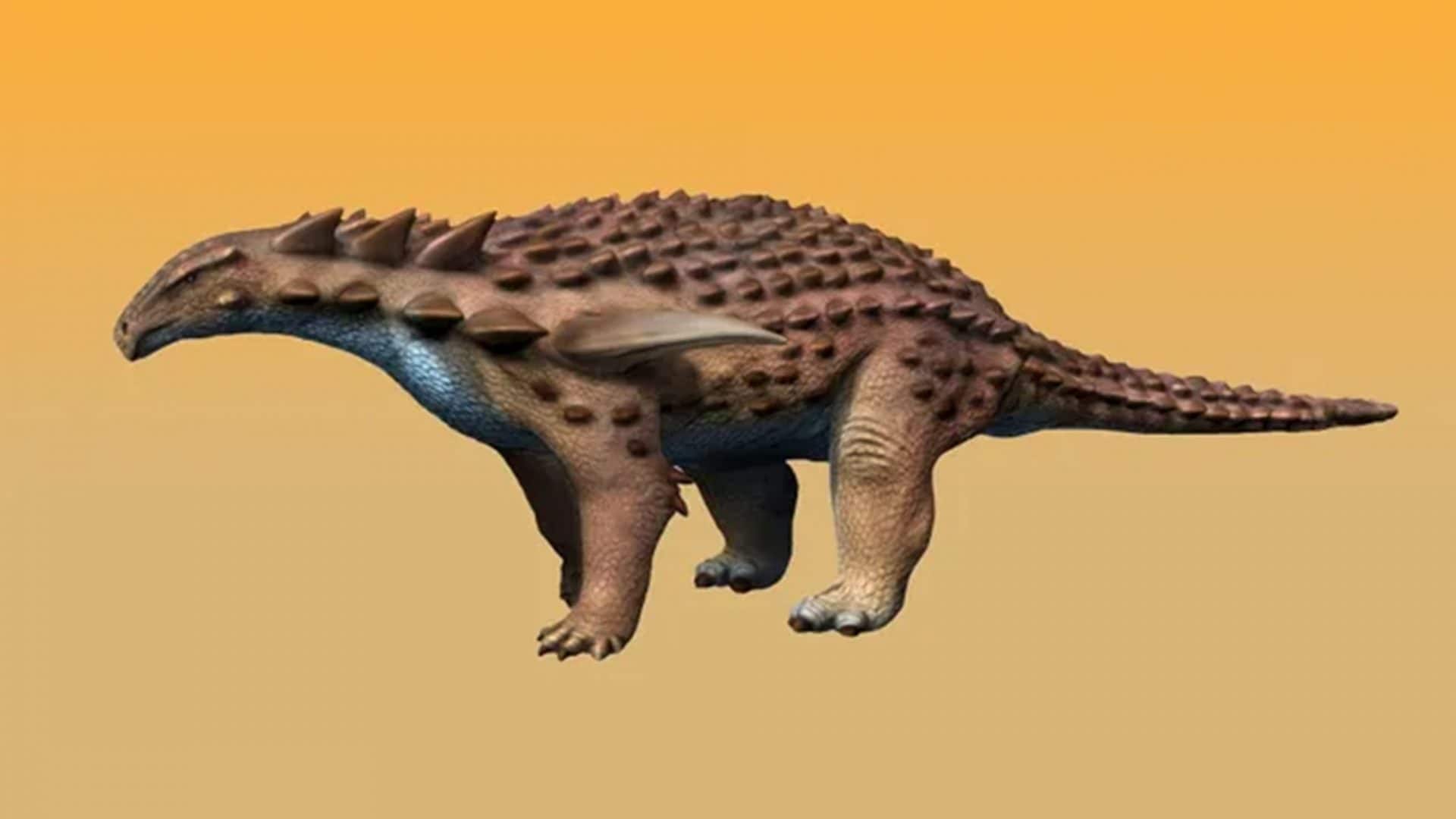 Ilustração do nodossauro Borealopelta markmitchelli