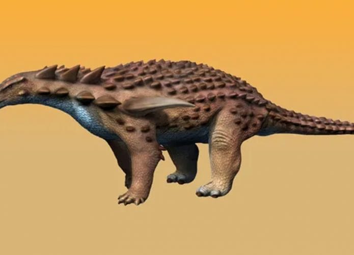 Ilustração do nodossauro Borealopelta markmitchelli