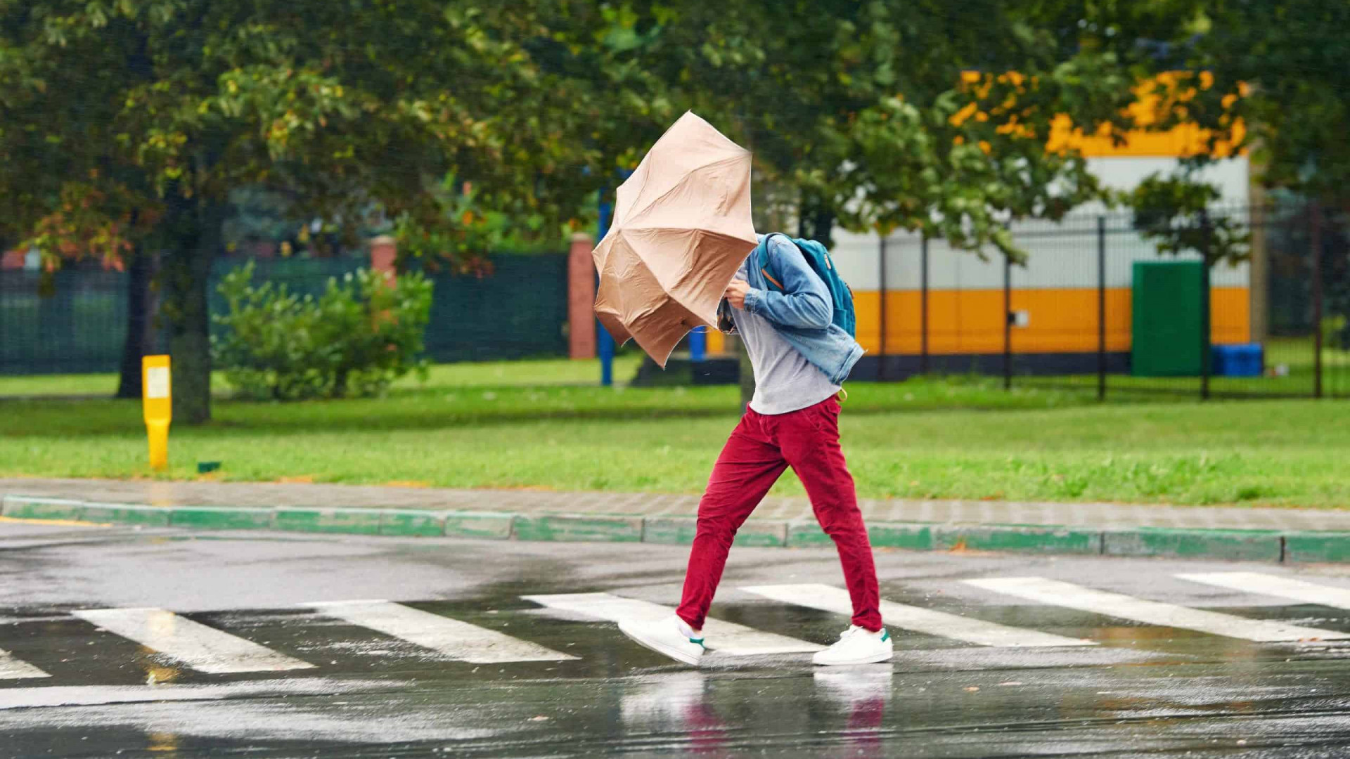 Chuva e vento dificultam a vida do pedestre