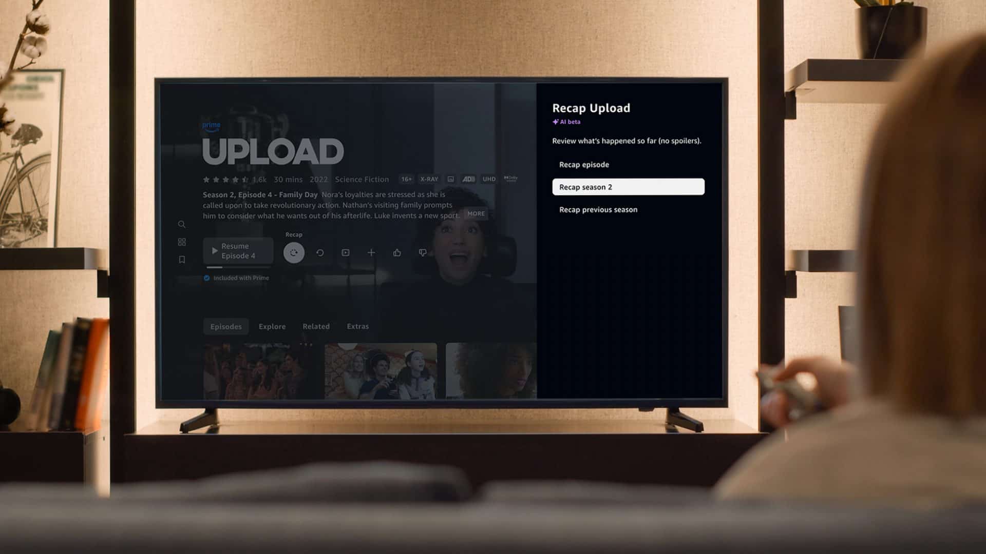 Imagem de série no Prime Video em uma tela de TV