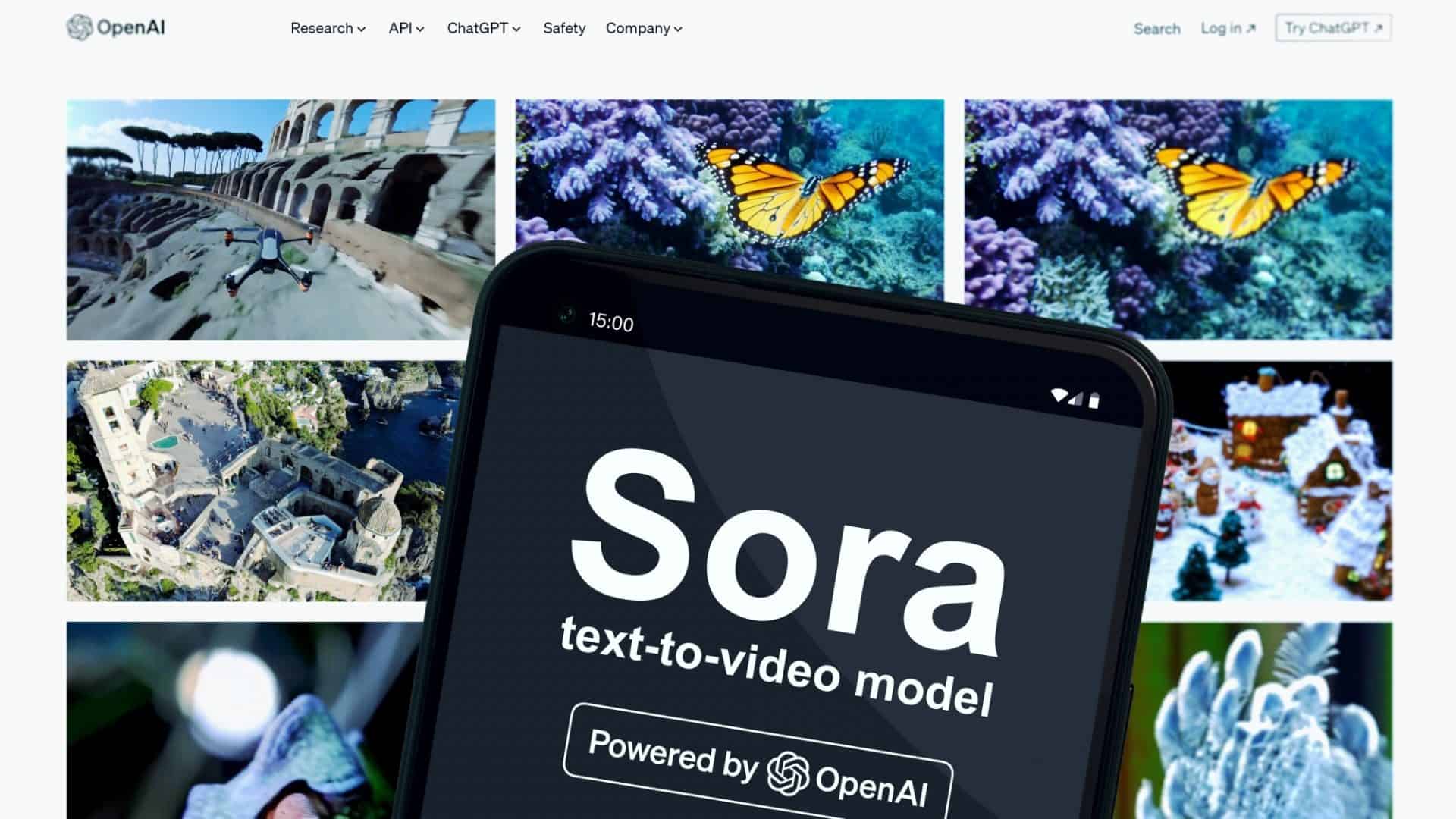 OpenAI Sora - modelo de texto para vídeo de inteligência artificial generativa