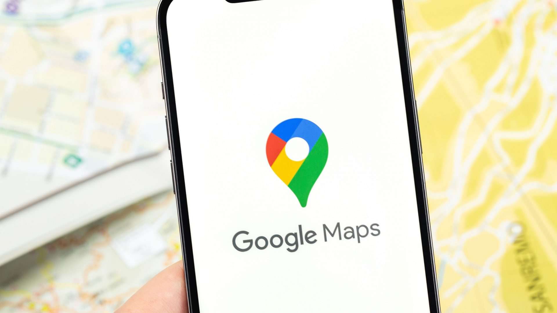imagem mostra a logomarca do google maps em um celular android