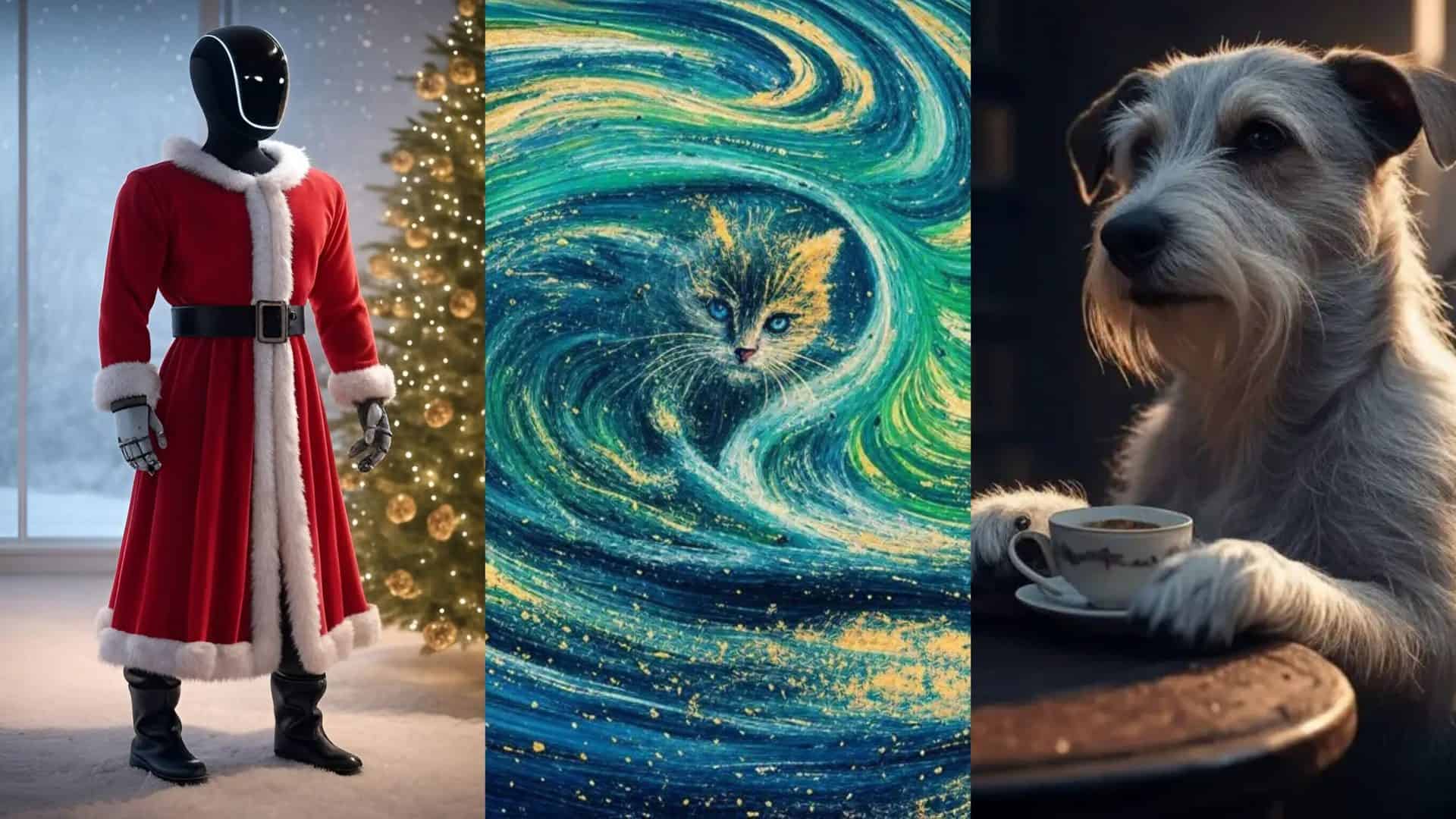 Montagem com imagens geradas pelo Aurora, IA geradora de imagens que faz parte do Grok no X/Twitter