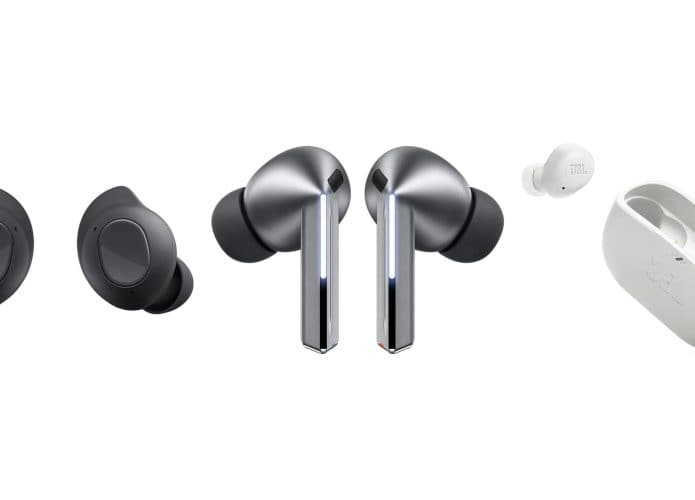 Montagem com modelos de fone de ouvido sem fio em oferta na Amazon