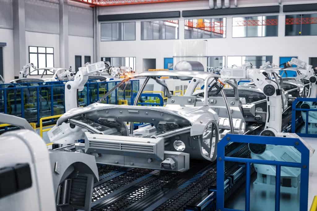 Carro em linha de produção automatizada de fábrica