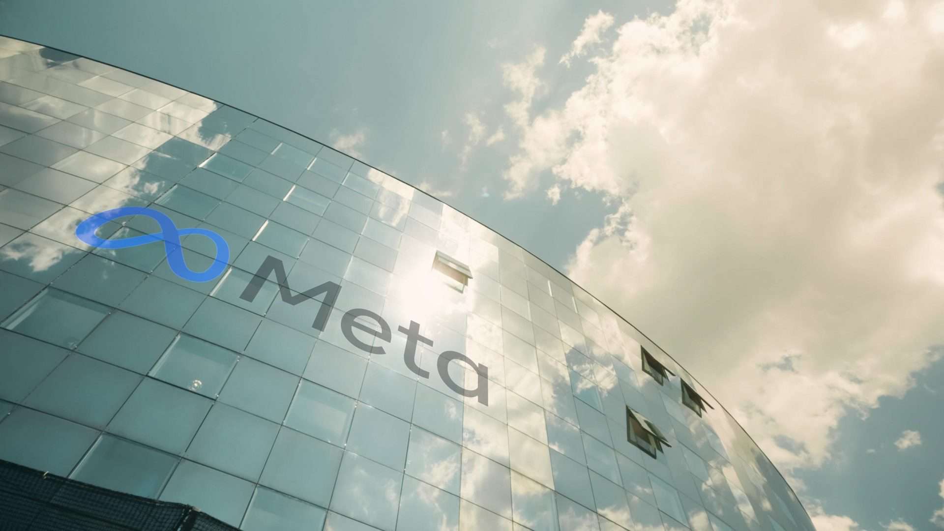 Fachada da Meta com o logo da empresa
