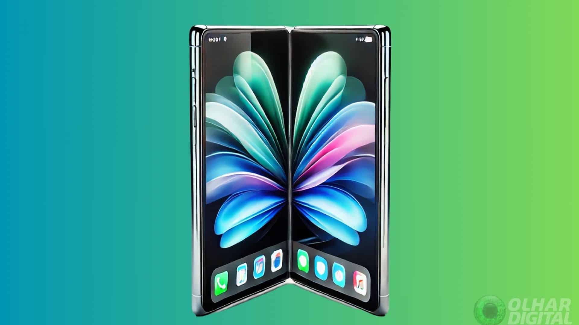 Imagem conceitual de iPhone dobrável