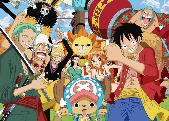 imagem mostra os personagens do anime one piece