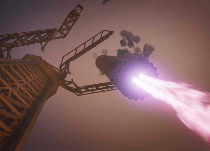 Starship da SpaceX sendo lançado