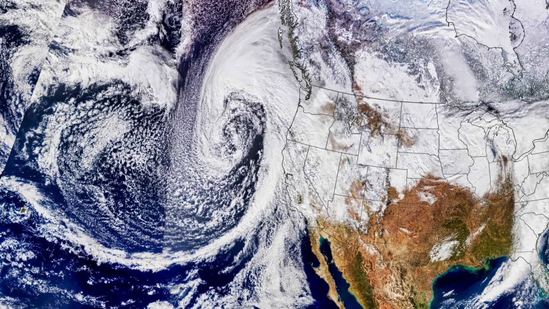 Rio atmosférico observado de um satélite