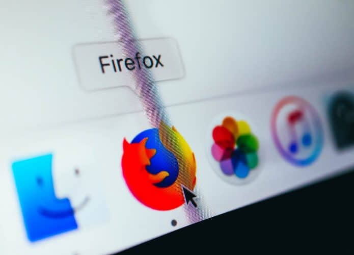 ícone do firefox em um macbook, notebook da apple