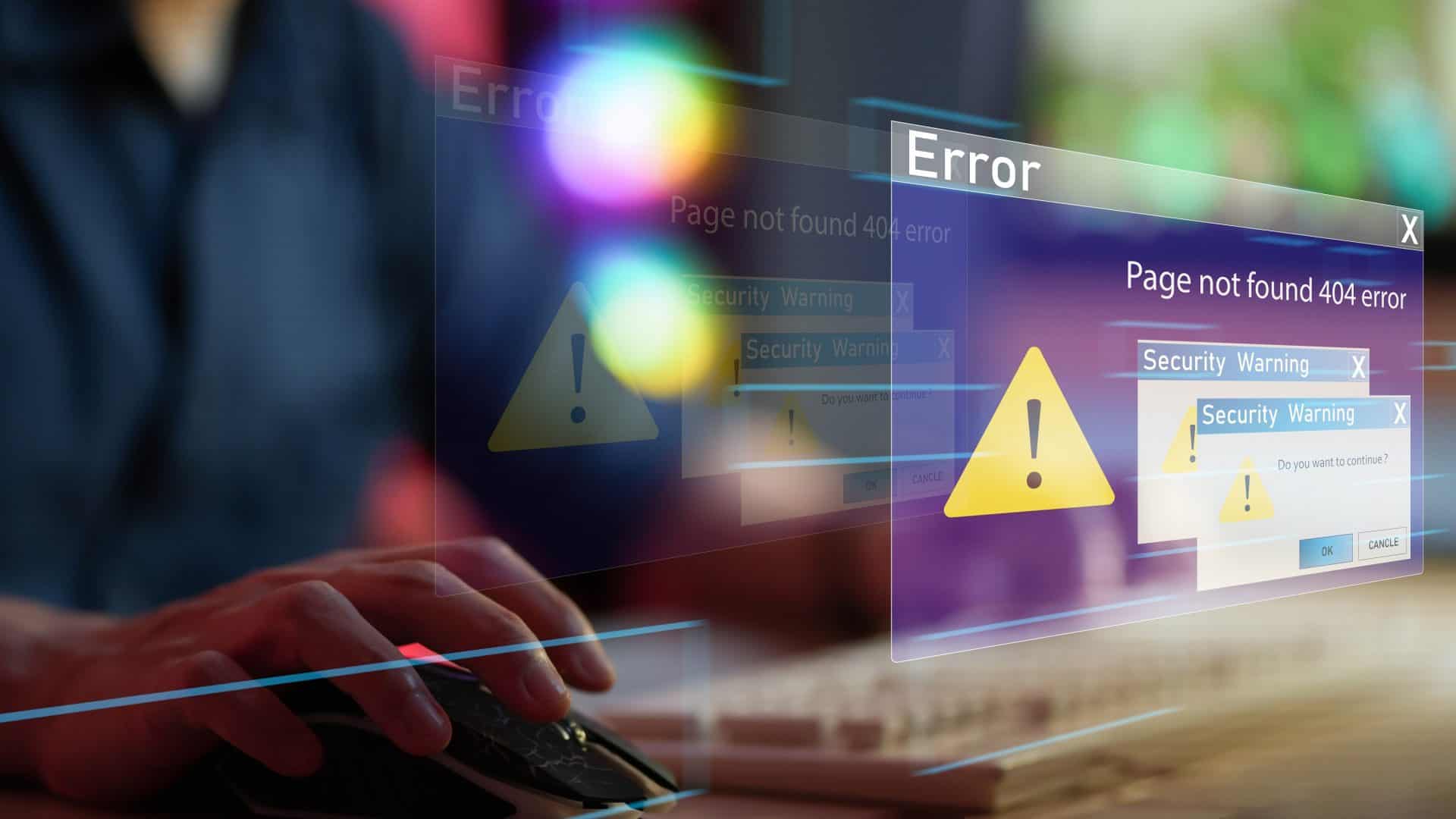 página não encontrada erro na internet