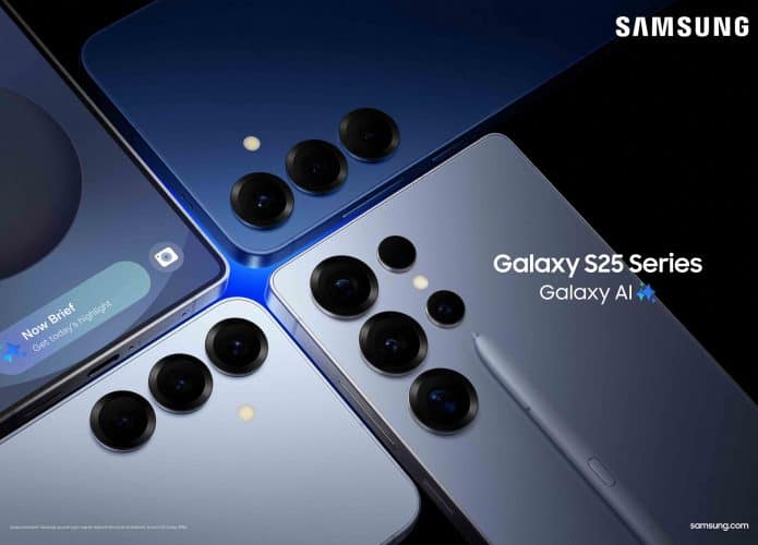 Traseiras dos novos Galaxy S25