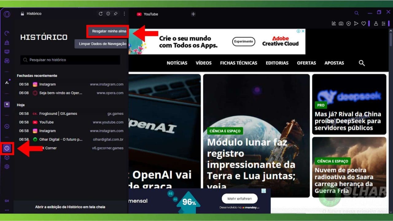Como recuperar uma página que você fechou sem querer no navegador ...