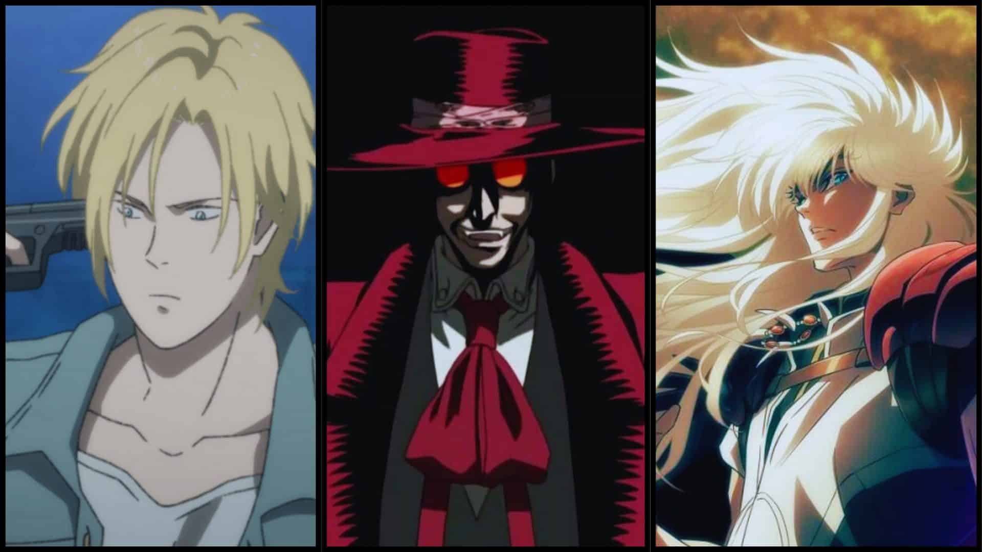 Crédito: Banana Fish (MAPPA), Hellsing (Gonzo), Bastard!! (Liden Films)
