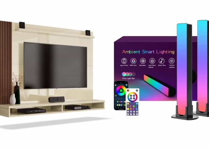 Painel e barra de luz LED para TVs em promoção na Amazon