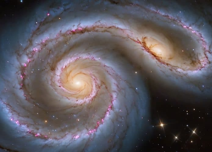 Duas galáxias quase colidindo no Universo
