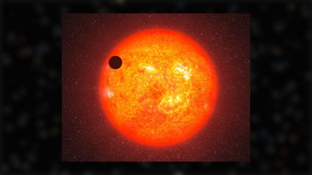 Ilustração de exoplaneta super-Venus orbitando estrela que parece o Sol