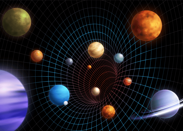 Ilustração do universo expandindo