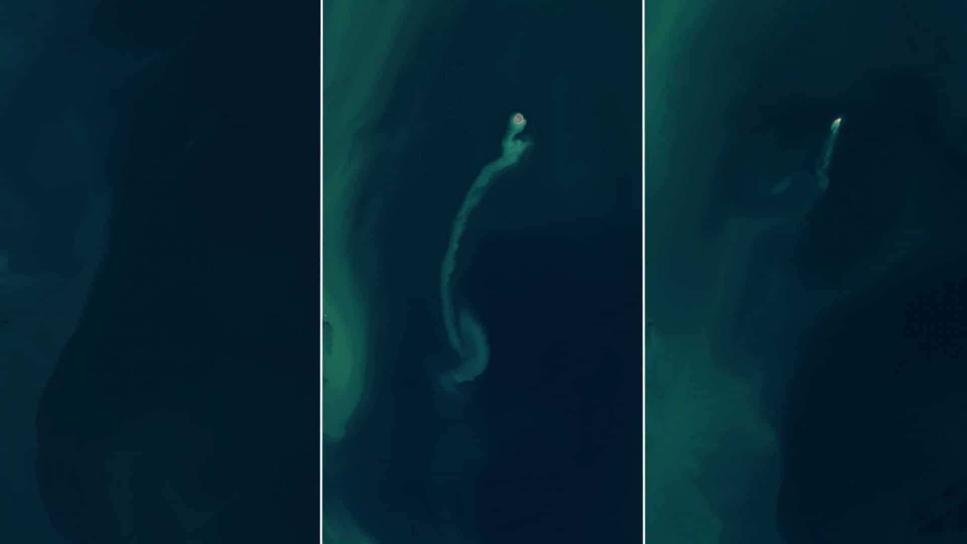 Ilha fantasma sumindo na costa leste do Azerbaijão