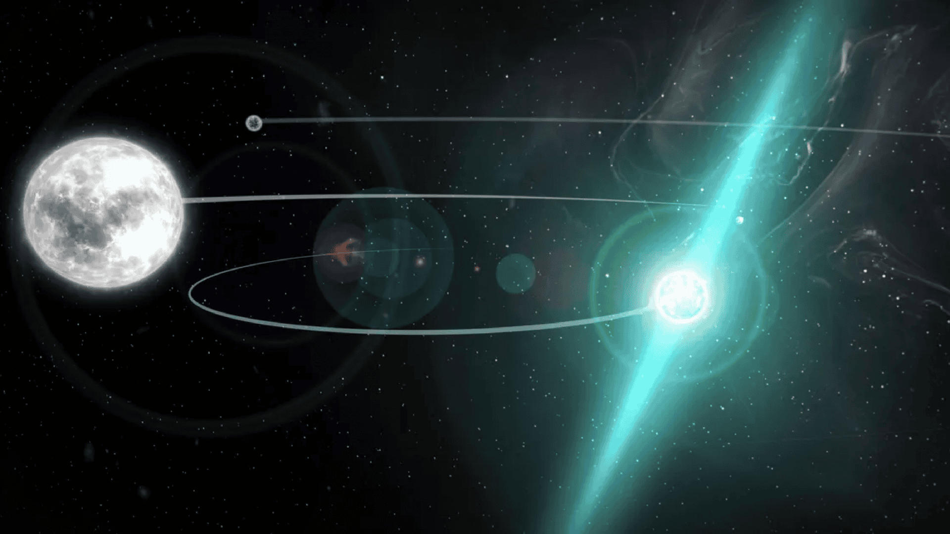 Pulsar J0337+1715 e suas duas anãs brancas
