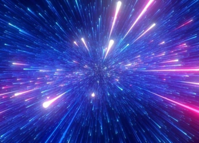 Ilustração de laser no espaço