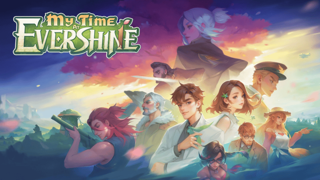 imagem mostra a capa do jogo My Time at Evershine