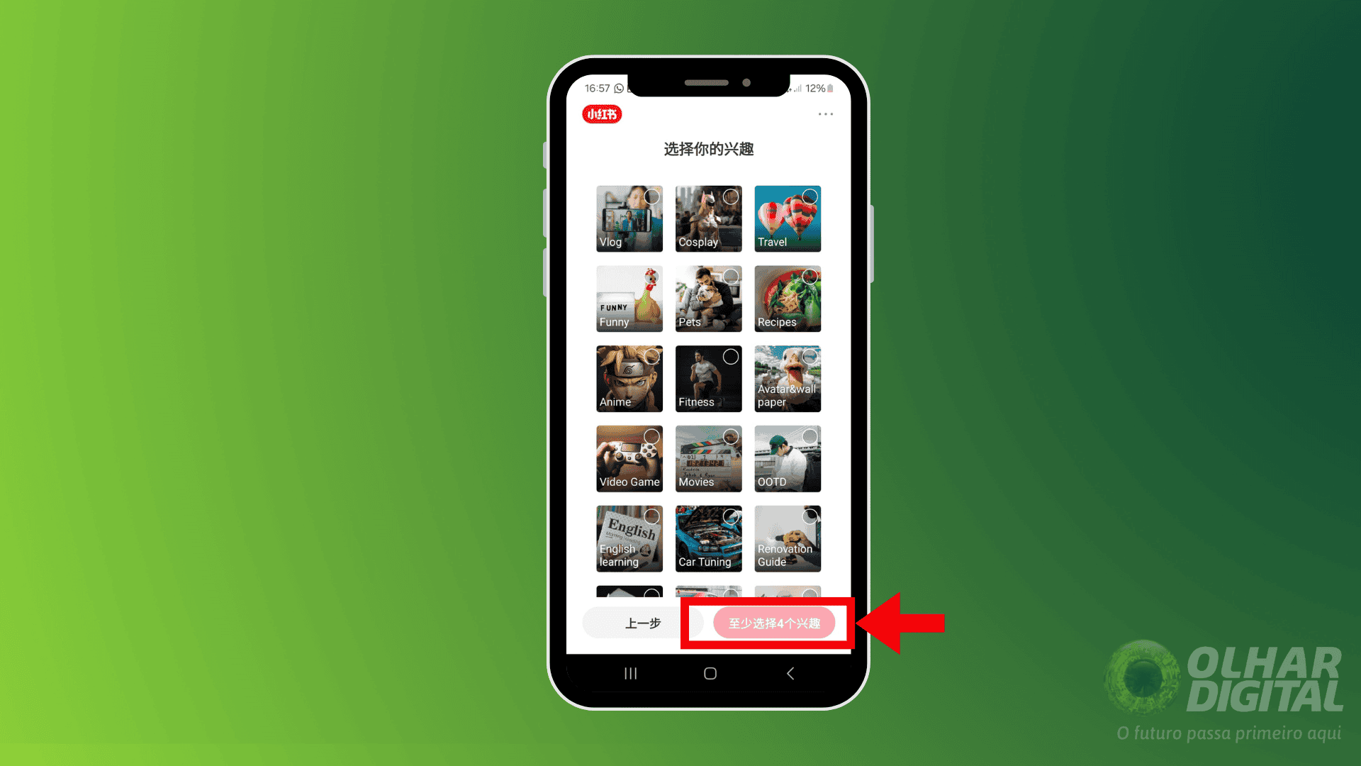 Passo 6 para criar uma conta no RedNote