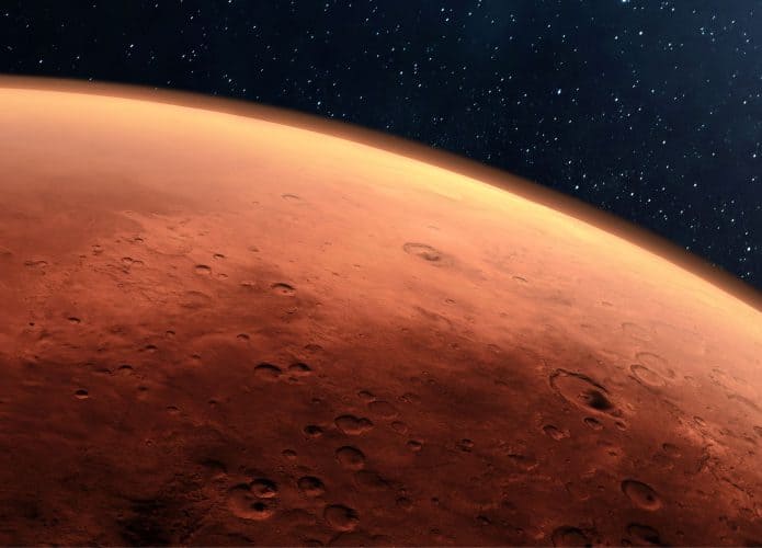 Superfície de Marte vista do espaço