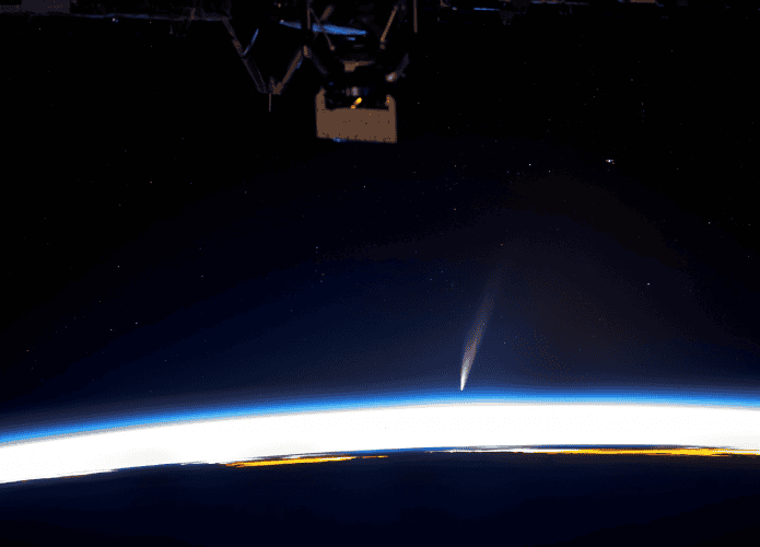 Cometa C/2024 G3 ATLAS registrado por Don Pettit na Estação Espacial Internacional