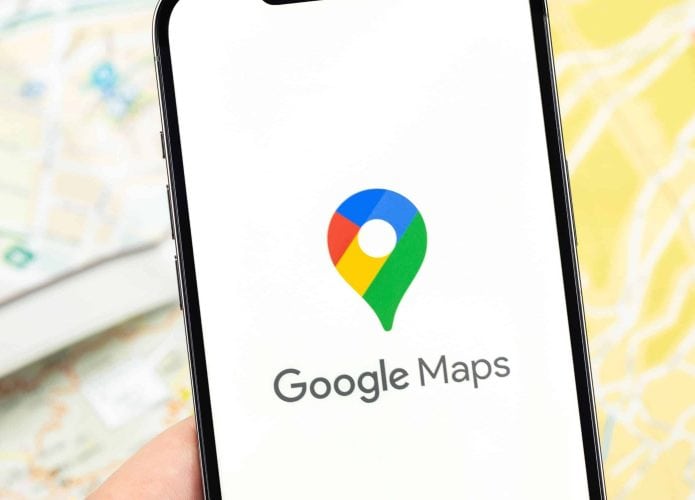 imagem mostra a logomarca do google maps em um celular android