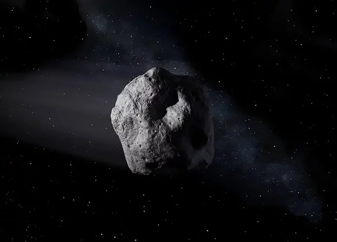 Conceito artístico de um asteroide como o pequeno objeto próximo da Terra 2024 PT5