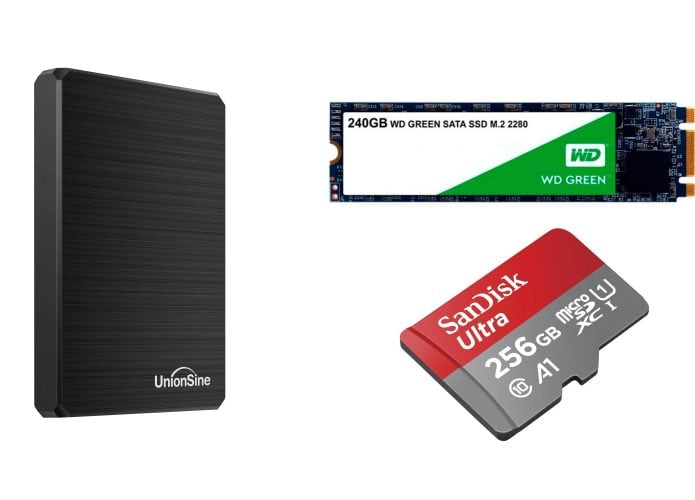 Cartões de memória e SSDs em oferta