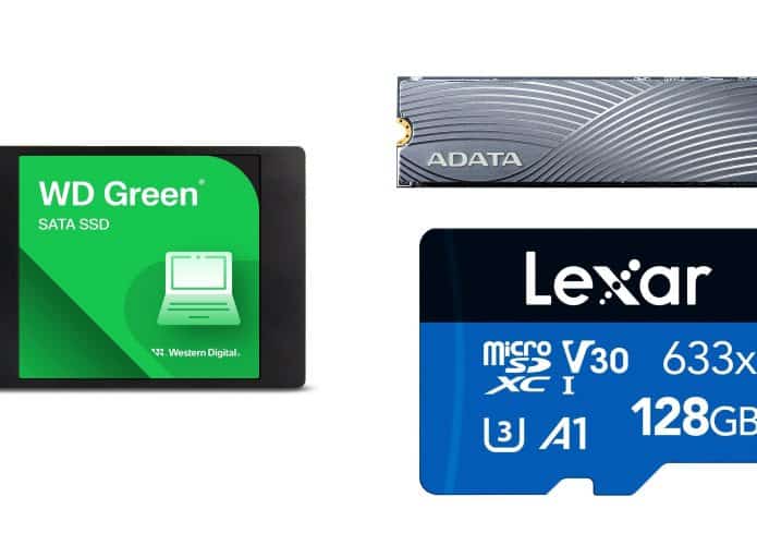 SSD e cartão de memória em oferta