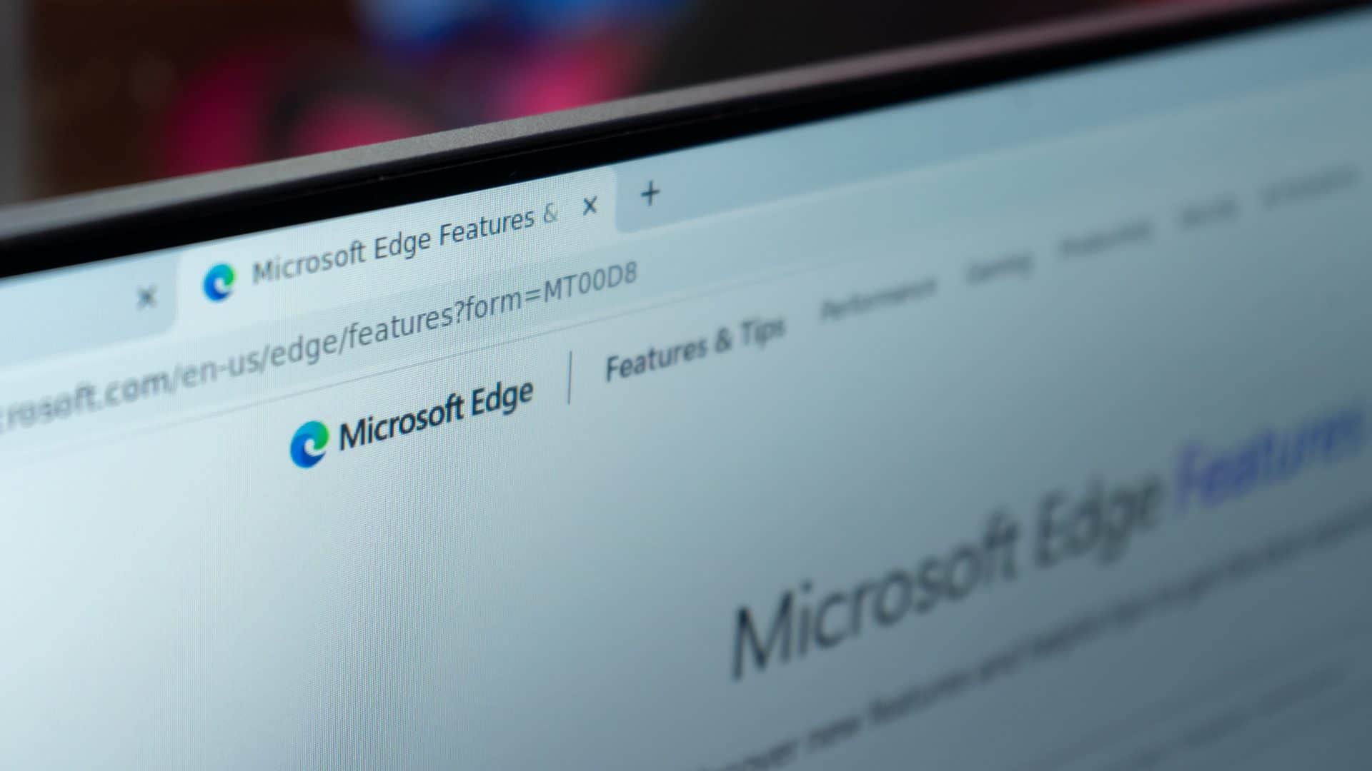 Tela do navegador Microsoft Edge
