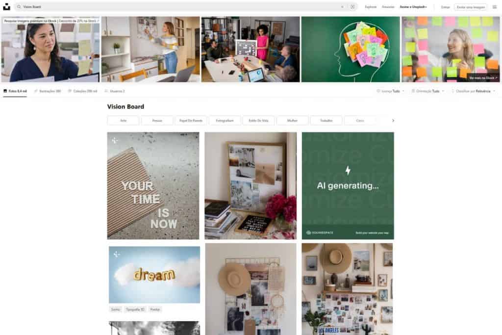 Unsplash - Vision Board
