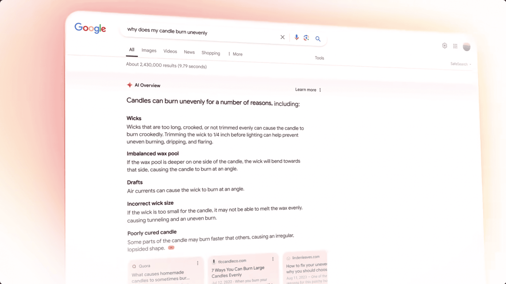 Reprodução de tela com o Google IA Overview