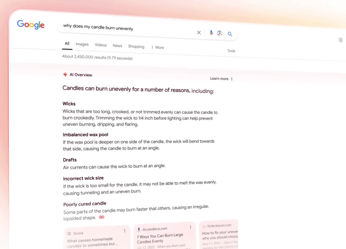 Reprodução de tela com o Google IA Overview