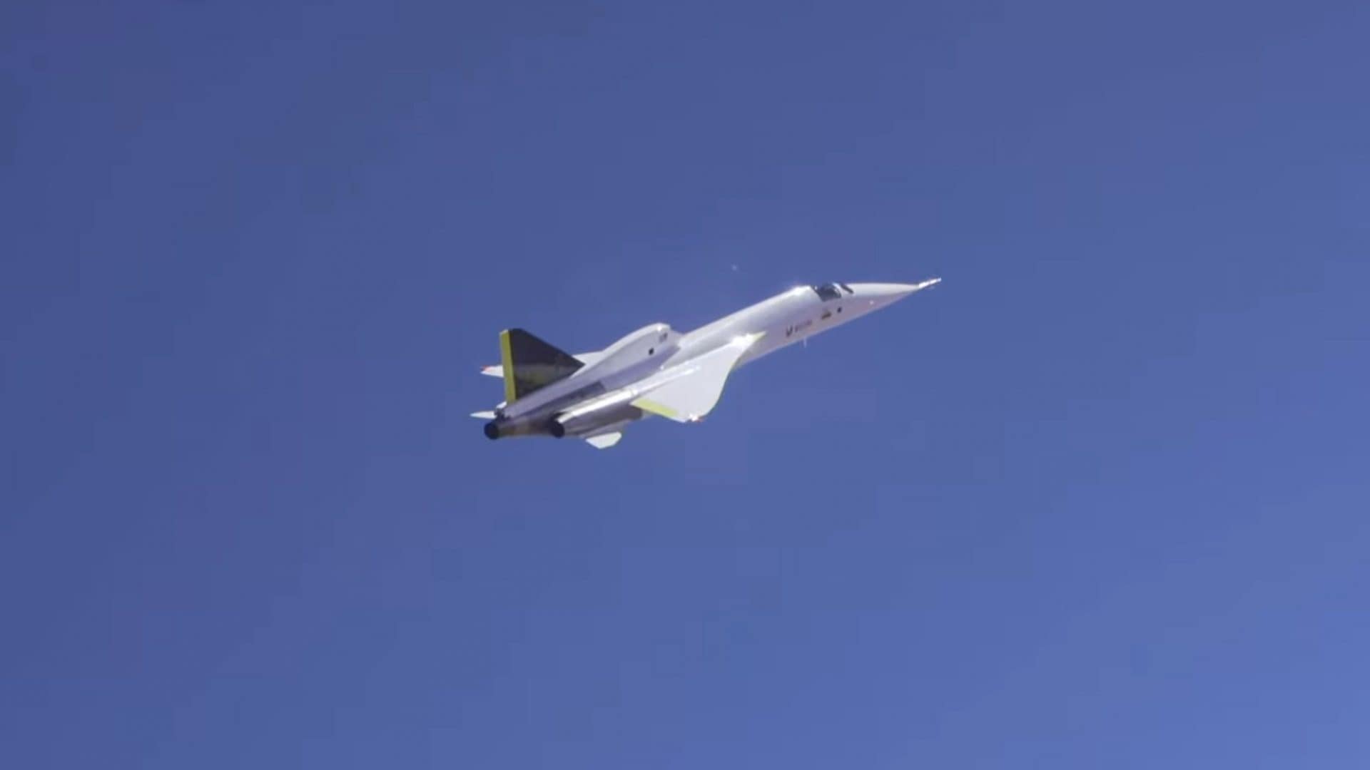Jato supersônico XB-1, da Boom Supersonic, durante seu último voo de teste