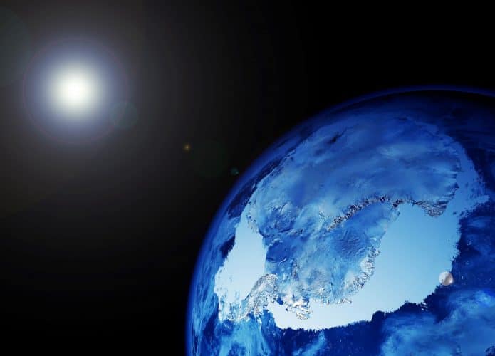 Foto espacial da Antártica