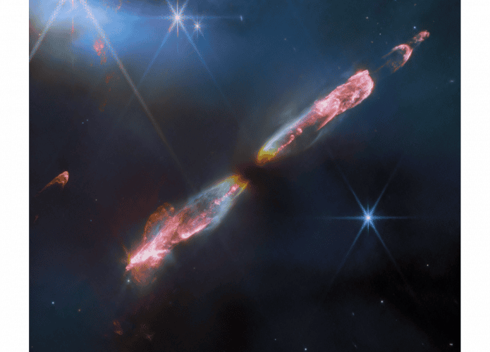 Imagem do JWST da protoestrela HH 211.