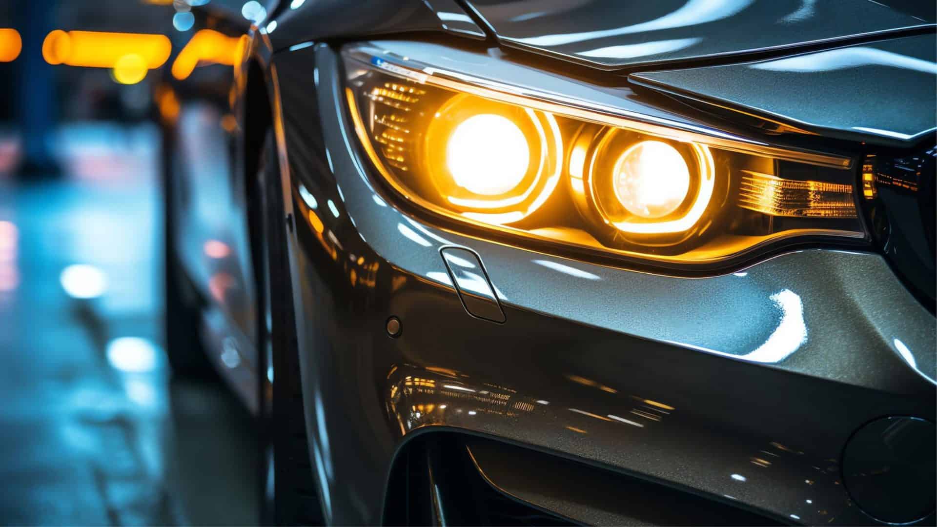 farol direito dianteiro de um automóvel acesso