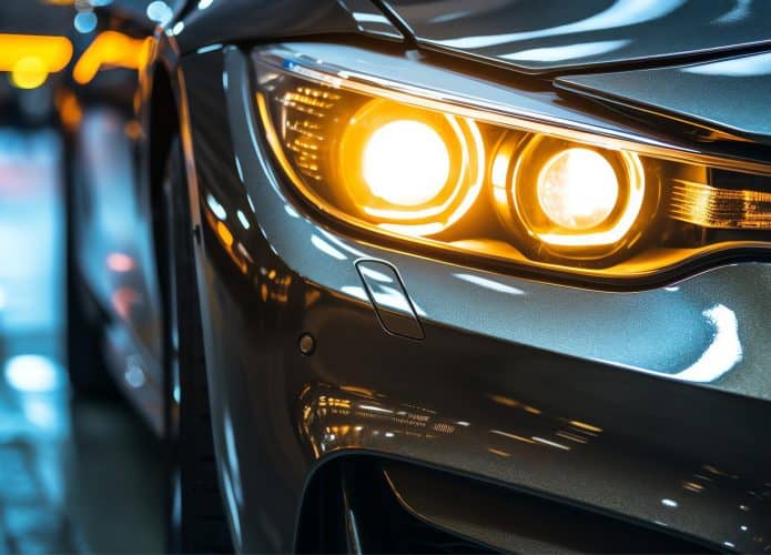 farol direito dianteiro de um automóvel acesso