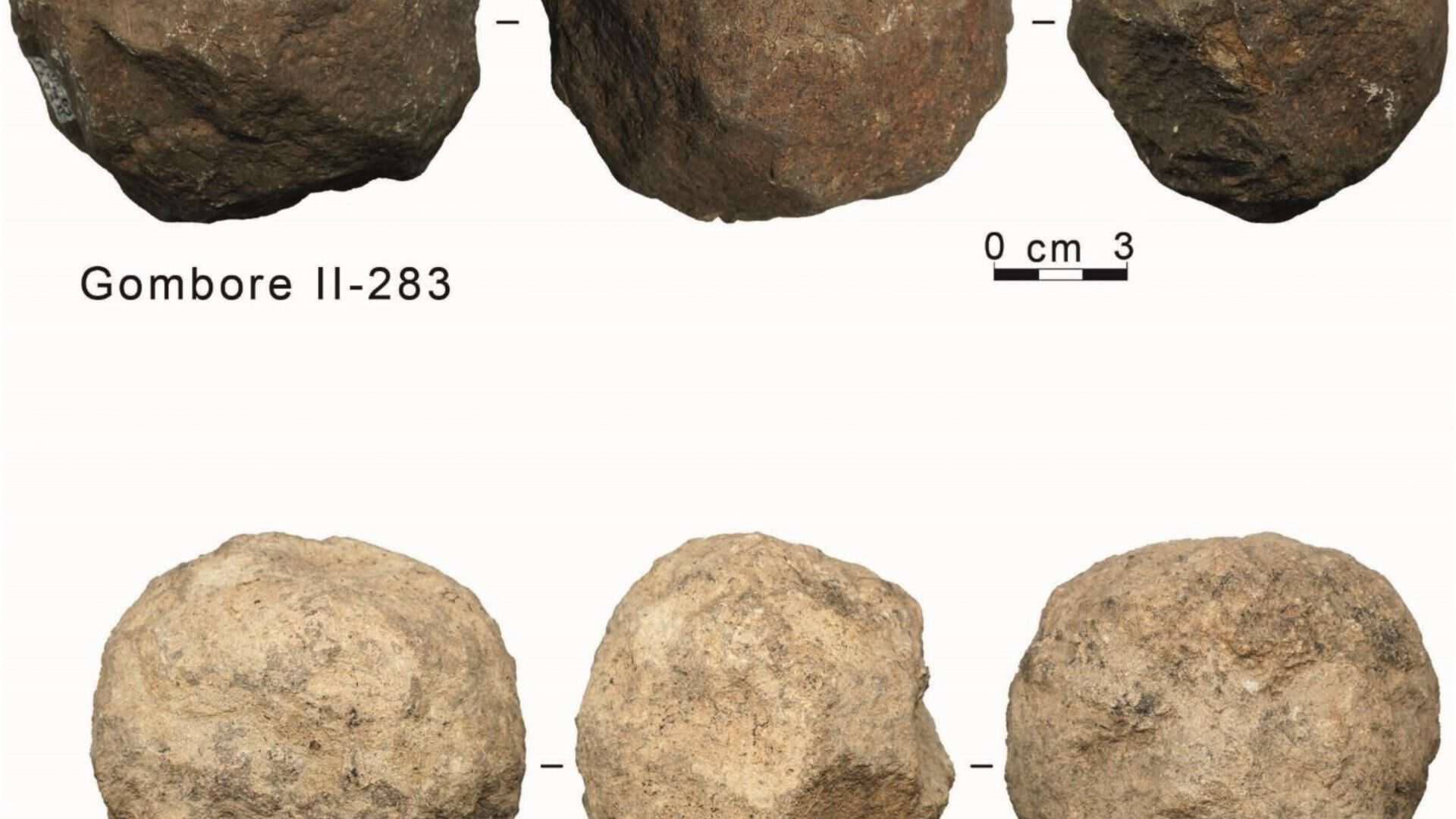 Rochas esféricas colecionadas por Homo Erectus