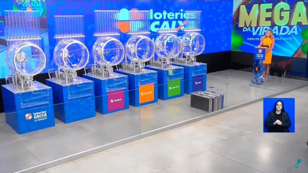 Foto de um sorteio da Mega da Virada