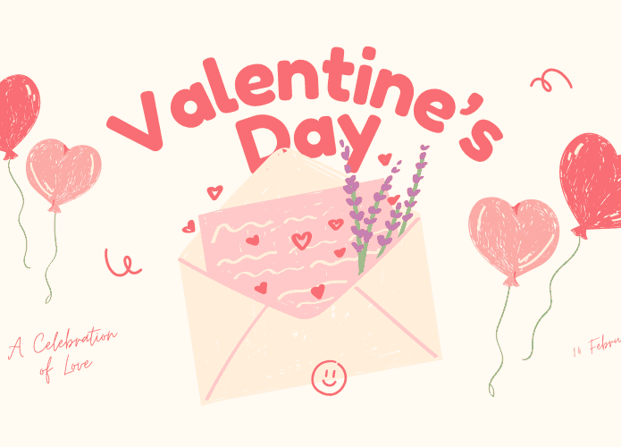 Cartão para o Valentine's Day (Reprodução: Canva)